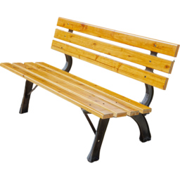 Home Source Clayton 2 Seater Wood and Metal Garden Bench - Size: 70 x 120 x 60cm - Brown - Wilko - thumbnail 3
