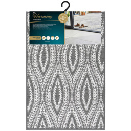 JVL Harmony Eyes Rubber Backed Door Mat and Runner Set - Size: 75 x 50 x 5cm - Grey - Wilko - thumbnail 3