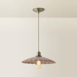 ValueLights Holborn Dusky Pink Scallop Metal Shade Brushed Gold Pendant Light with Bulb - Size: 117 x 34.5 x 34.5cm - Wilko - thumbnail 6