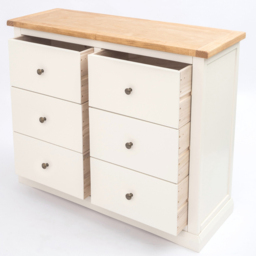 Cabinet Bits Castelli 6 Drawer White Brass Knob Chest of Drawers - Wilko - thumbnail 5