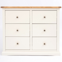 Cabinet Bits Castelli 6 Drawer White Brass Knob Chest of Drawers - Wilko - thumbnail 4