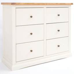Cabinet Bits Castelli 6 Drawer White Brass Knob Chest of Drawers - Wilko - thumbnail 3