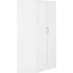 Seconique Nevada 2 Door White Gloss and Light Oak Effect Veneer Corner Wardrobe - Wilko - thumbnail 6