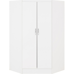 Seconique Nevada 2 Door White Gloss and Light Oak Effect Veneer Corner Wardrobe - Wilko - thumbnail 4
