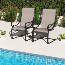 Costway Set of 2 Grey C Spring Dining High Back Chairs - Size: 69 x 62 x 108cm - Wilko - thumbnail 5