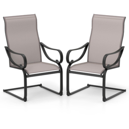 Costway Set of 2 Grey C Spring Dining High Back Chairs - Size: 69 x 62 x 108cm - Wilko - thumbnail 3