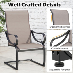 Costway Set of 2 Grey C Spring Dining High Back Chairs - Size: 69 x 62 x 108cm - Wilko - thumbnail 7