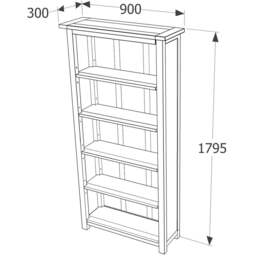 Boston 5 Shelf Dark Lacquer Tall Bookcase - Brown - Wilko - thumbnail 7