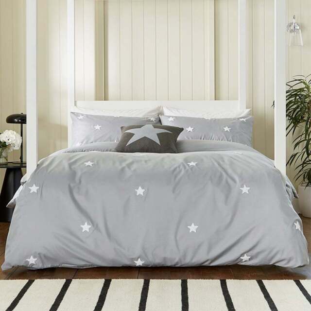 Helena Springfield Tufted Star Double Grey Reversible Duvet Set - Wilko - image 1