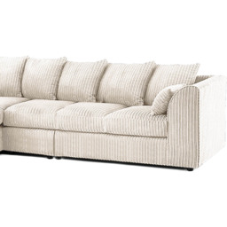 Luxor 4 Seater Cream Jumbo Cord Left Hand Facing Scatter Back L Shaped Corner Sofa Set - Wilko - thumbnail 5
