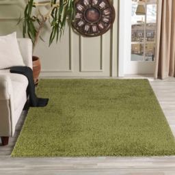 Desire Rugs Oxford Green Plain Shaggy Rug 60 x 110cm - Wilko - thumbnail 3