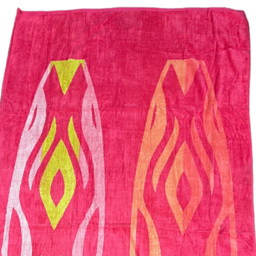 Eco Tex Recycled Cotton Pink Surfboard Beach Towel - Size: 180 x 95cm - Wilko - thumbnail 3