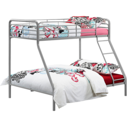 Dorel Single with Double Grey Metal Bunk Bed - Size: Single + Double - Silver/Grey - Wilko - thumbnail 5