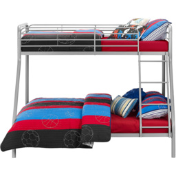 Dorel Single with Double Grey Metal Bunk Bed - Size: Single + Double - Silver/Grey - Wilko - thumbnail 6