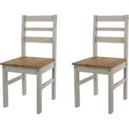 Core Products Corona Set of 2 Linea Grey Ladder Back Dining Chair - Wilko - thumbnail 3