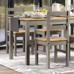 Core Products Corona Set of 2 Linea Grey Ladder Back Dining Chair - Wilko