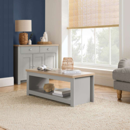 Highgate Grey and Oak Coffee Table - Size: 47 x 105 x 41cm - Birlea - Wilko - thumbnail 7