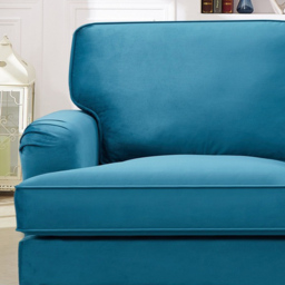 Woodbury 2 Seater Teal Velvet Sofa - Blue - Artemis Home - Wilko - thumbnail 3