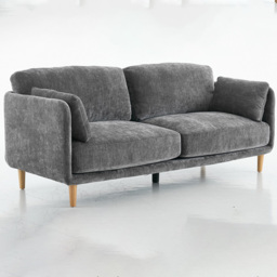 Furniture One 3 Seater Luxury Mid Century Sofa - Grey - Wilko - thumbnail 3