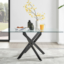 Furniturebox Tavolo Harley 6 Seater Glass Dining Set Dark Grey - Wilko - thumbnail 3