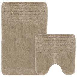 Velosso Linear Natural Bath Mat Set - Size: 50 x 80 x 1cm - Brown - Wilko