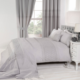 Rapport Home Everdean King Size Silver Duvet Set - Cream - Wilko