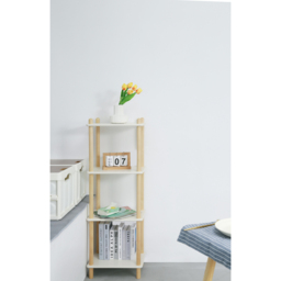 FurnitureHMD 4 Shelf White and Natural Bookcase - Wilko - thumbnail 4