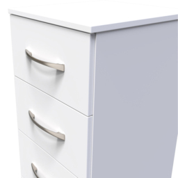 Crowndale Avon 5 Drawer White Matt Tall Bedside Cabinet Ready Assembled - Wilko - thumbnail 6