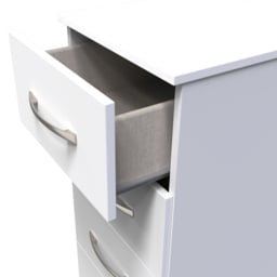 Crowndale Avon 5 Drawer White Matt Tall Bedside Cabinet Ready Assembled - Wilko - thumbnail 7