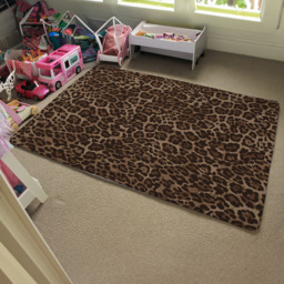 Benjamin Tate Design Faux Wool Small Leopard Print Rug 110 x 60cm - Size: 110 x 60 x 1cm - Brown - Wilko - thumbnail 6