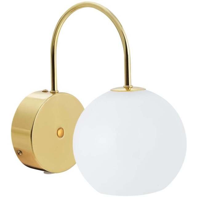 Nordlux Franca Brass Wall Light - Size: 22 x 13 x 21cm - Gold - Wilko - image 1