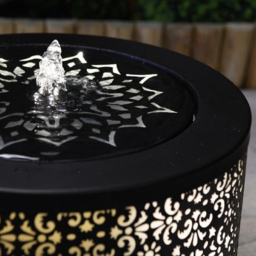 Garden Gear Mosaic Lantern Effect Metal LED Water Feature with Silhouette Effect - Size: 45.2 x 45.2 x 35cm - Grey - Wilko - thumbnail 5