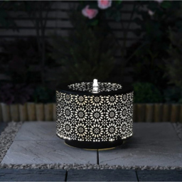Garden Gear Mosaic Lantern Effect Metal LED Water Feature with Silhouette Effect - Size: 45.2 x 45.2 x 35cm - Grey - Wilko - thumbnail 6