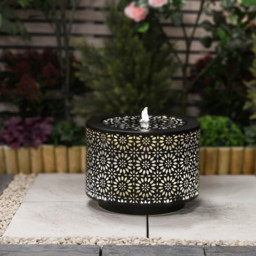 Garden Gear Mosaic Lantern Effect Metal LED Water Feature with Silhouette Effect - Size: 45.2 x 45.2 x 35cm - Grey - Wilko - thumbnail 3