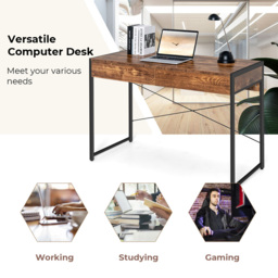 Costway 2 Drawer Computer Desk Rustic Brown - Size: 119.4 x 58.4 x 12.7cm - Wilko - thumbnail 7