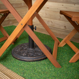 Samuel Alexander 4 Seater Wooden Square Foldable Dining Set with Grey Parasol and Base - Brown - Wilko - thumbnail 5
