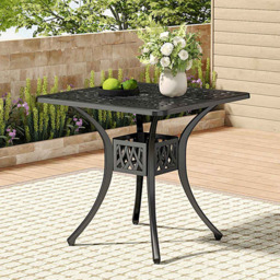 Living and Home Cast Aluminium Square Dining Table Black - Wilko