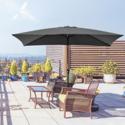 Outsunny Black Crank and Tilt Parasol 3 x 2m - Size: 3m - Wilko - thumbnail 3