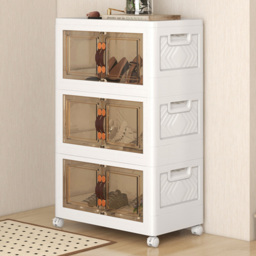 Costway 6 Door White Stackable Storage Bins with Lockable Wheels - Size: 60 x 38 x 105cm - Wilko - thumbnail 1