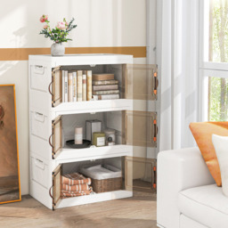 Costway 6 Door White Stackable Storage Bins with Lockable Wheels - Size: 60 x 38 x 105cm - Wilko - thumbnail 4