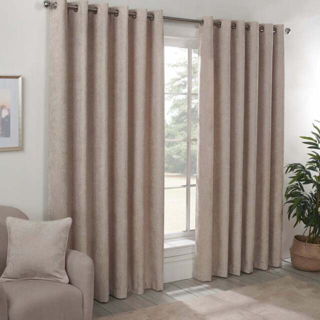 Divante Alden Natural Thermal Curtains 183 x 168cm - Size: W 183 x D 168cm - Wilko - image 1