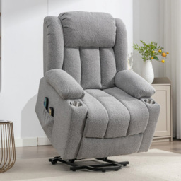 Artemis Home Lovell Grey Massage and Heat Electric Recliner Chair - Size: Single - Wilko - thumbnail 4