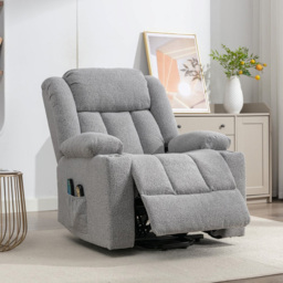 Artemis Home Lovell Grey Massage and Heat Electric Recliner Chair - Size: Single - Wilko - thumbnail 3