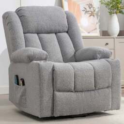 Artemis Home Lovell Grey Massage and Heat Electric Recliner Chair - Size: Single - Wilko - thumbnail 1