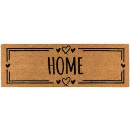 JVL Home Hearts Coir Latex Backed Door Runner 40 x 120cm - Size: 120 x 40 x 1.5cm - Brown - Wilko - thumbnail 1