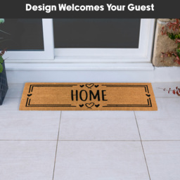 JVL Home Hearts Coir Latex Backed Door Runner 40 x 120cm - Size: 120 x 40 x 1.5cm - Brown - Wilko - thumbnail 7