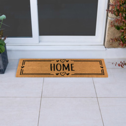 JVL Home Hearts Coir Latex Backed Door Runner 40 x 120cm - Size: 120 x 40 x 1.5cm - Brown - Wilko - thumbnail 3