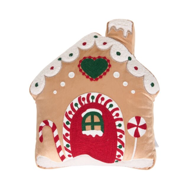 Festive Gingerbread House Cushion Neutral - Wilko - image 1