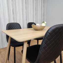 Kosy Koala 4 Seater Faux Leather Rectangular Dining Set Beige and Black - Multi - Portland - Wilko - thumbnail 7