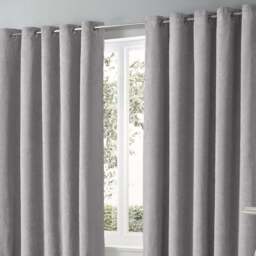 Velosso Teddy Grey Eyelet Curtains 229 x 229cm - Size: W 229 x D 229cm - Wilko - thumbnail 4